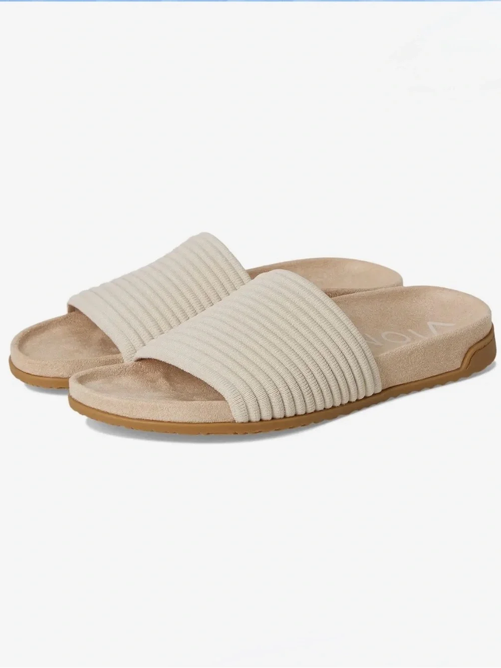 VIONIC, Evie Knit Slide Sandals in Cream, Size 8, NWOB